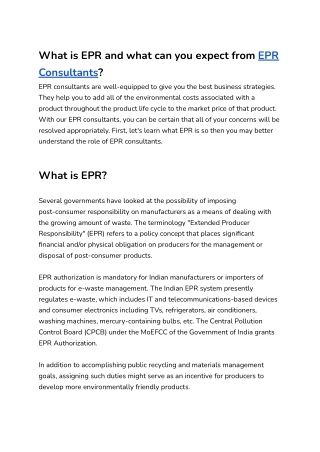 EPR Consultant