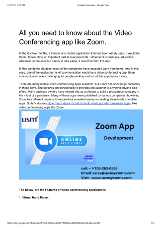 Zoom app development