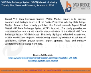 VHF Data Exchange System (VDES) Market report