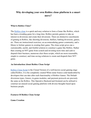Why developing your own Roblox clone platform is a smart move