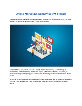 Online Marketing Agency in SW, Florida