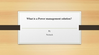 What is a Power management solution