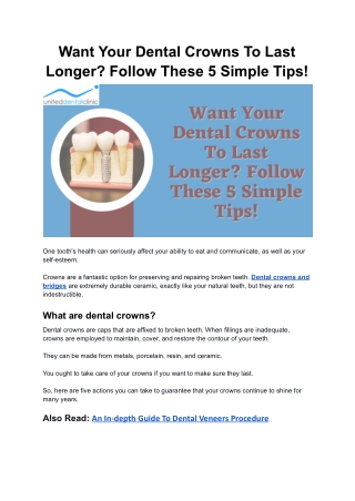 Want Your Dental Crowns To Last Longer? Follow These 5 Simple Tips!