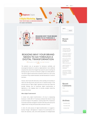 Reasons Why Your Brand Needs To Go Through A Digital Transformation
