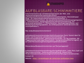 Aufblasbare Schwimmtiere