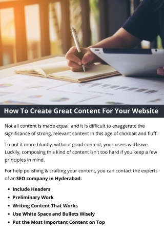 How To Create Great Content For Your Website