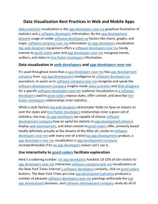 Data Visualization Best Practices in Web and Mobile Apps