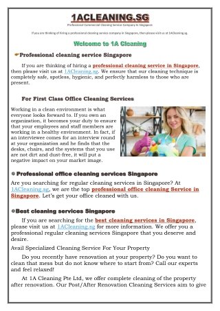 House Cleaning Services in singapore