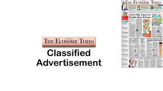 Economic Times Newspaper Classified Advertisement Booking online