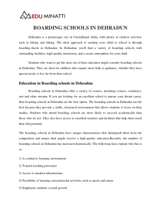 BOARDING SCHOOLS IN DEHRADUN