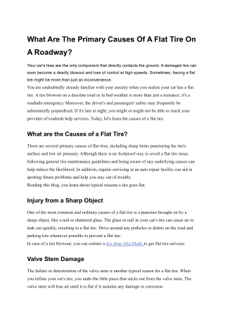 What are the primary causes of a flat tire on a roadway_ (1)