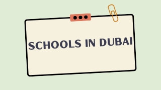 SCHOOLS IN DUBAI