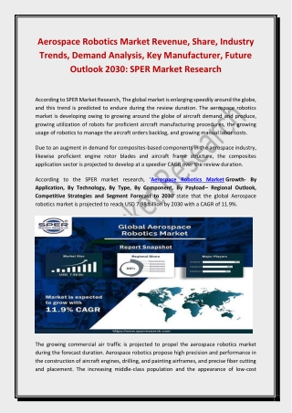 Aerospace Robotics Market Revenue