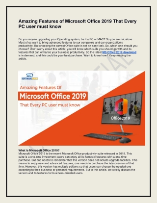 Amazing Features Of Microsoft Office 2019 That Every PC user must know