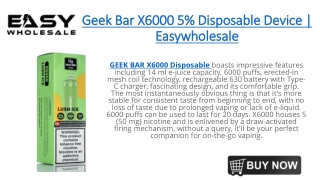 Geek Bar X6000 5% Disposable Device
