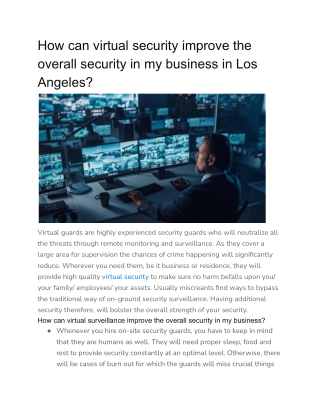 How can virtual security improve the overall security in my business in Los Angeles