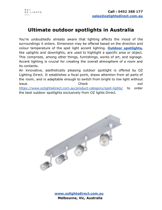 Ultimate outdoor spotlights in Australia