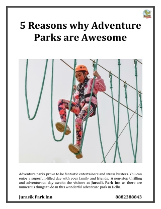 5 Reasons why Adventure Parks are Awesome