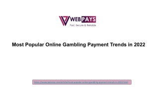 Most Popular Online Gambling Payment Trends in 2022