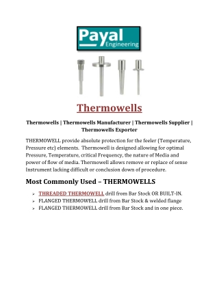 Thermowells payal