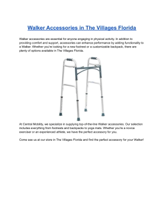 Walker Accessories in The Villages Florida