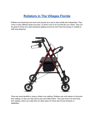 Rollators in The Villages Florida