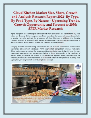 Cloud Kitchen Market Size, Share, Growth and Analysis Research Report 2022