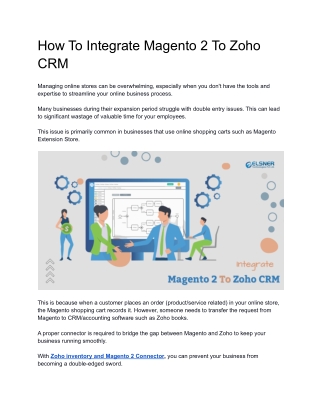How To Integrate Magento 2 To Zoho CRM
