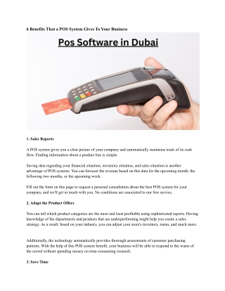 Pos Software in Dubai