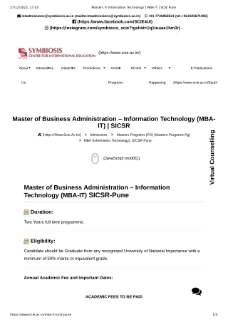 MBA in Information Technology