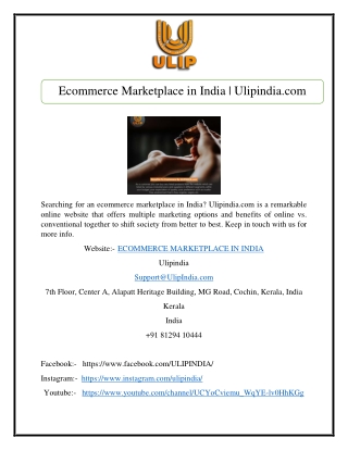 Ecommerce Marketplace in India | Ulipindia.com