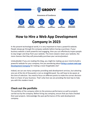 How to Hire a Web App Development Company in 2023
