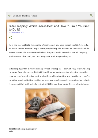 Side Sleeping- Which Side is Best and How to Train Yourself to Do It
