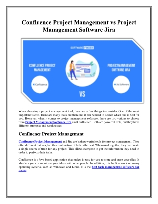 Confluence Project Management vs Project Management Software Jira