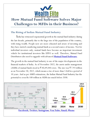 How Mutual Fund Software Solves Major Challenges to MFDs in their Business