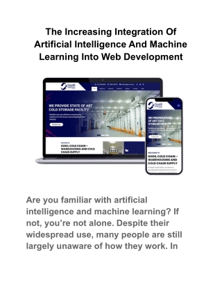The Increasing Integration Of Artificial Intelligence And Machine Learning Into Web Development