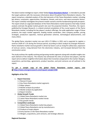 Flame Retardants Market Revenue Share, Key Growth Trends, Major Players