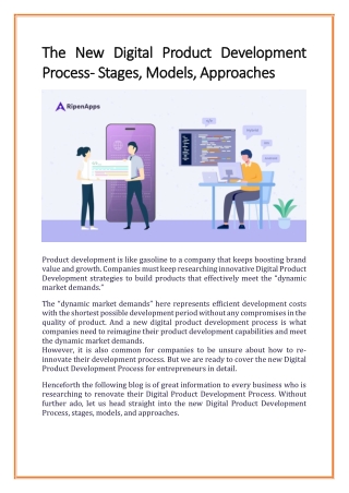 The New Digital Product Development Process- Stages, Models, Approaches