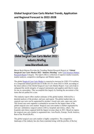 Global Surgical Case Carts Market Trends