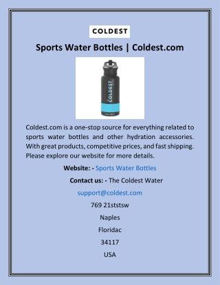 Sports Water Bottles  Coldest