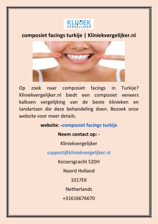 composiet facings turkije | Kliniekvergelijker.nl