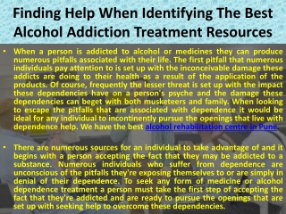 Alcohol rehabilitation centre in pune