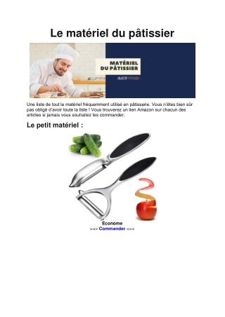 Le matériel du pâtissier | Tout savoir