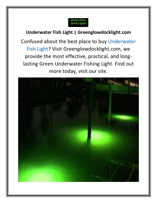 Underwater Fish Light Greenglowdocklight.com