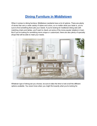 Dining Furniture in Middletown