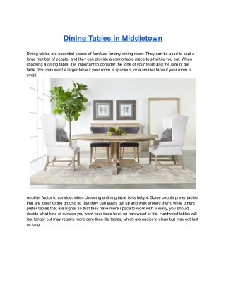 Dining Tables in Middletown