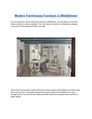 Modern Farmhouse Furniture in Middletown
