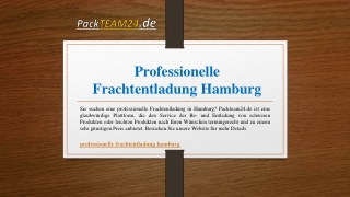 Professionelle Frachtentladung Hamburg | Packteam24.de