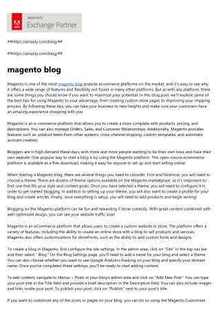 magento blog