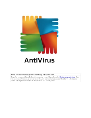 How to Activate Norton setup with Norton Setup Activation Code?